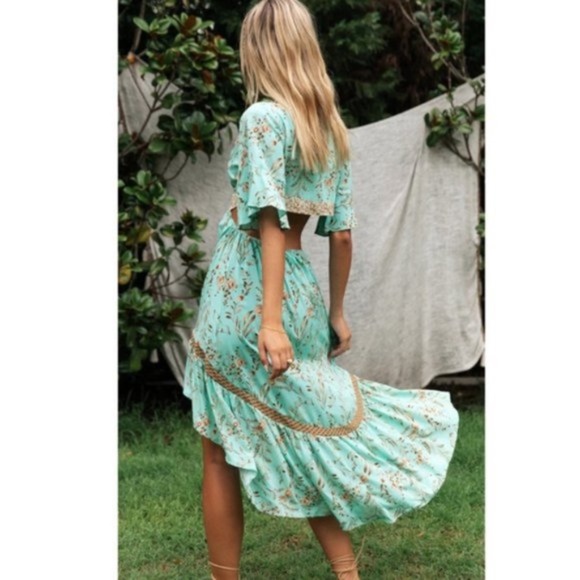 Floral print Cut out Plunging neckline MaXi dress - Picture 6 of 9